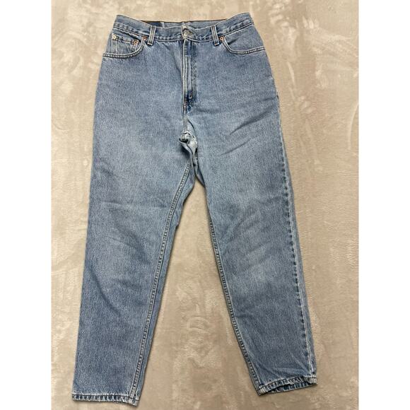 VTG LEVIS 550 Women’s Relaxed Fit Tapered Jeans Sz 14 Reg M Light Wash Made USA - Picture 4 of 12